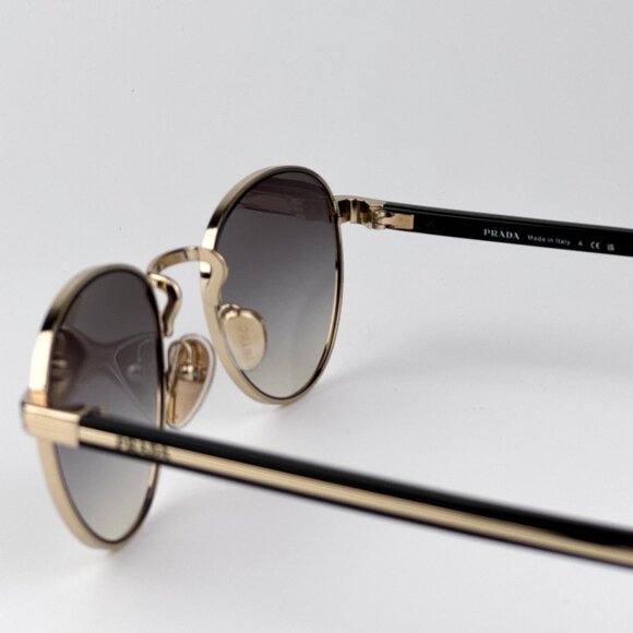 Prada PRB52S Sunglasses – Gold Round Frame Grey Gradient Lenses | Model ZVN02C - Picture 7 of 9